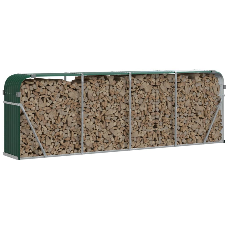 Load image into Gallery viewer, Vidaxl houthouder groen 300x45x100 cm gegalvaniseerd staal