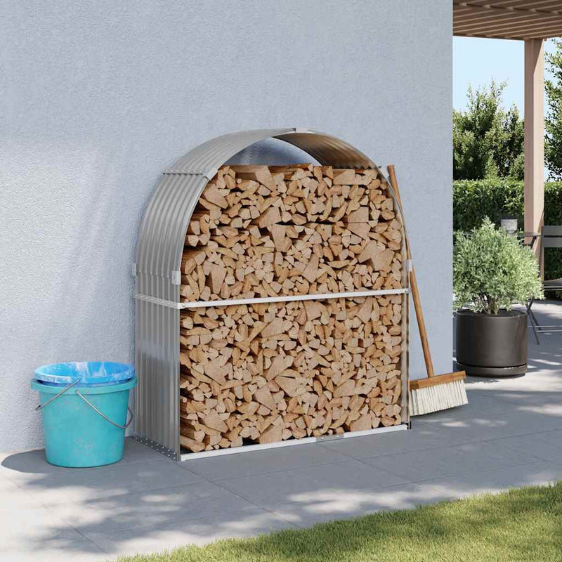 Load image into Gallery viewer, Vidaxl haardhoutopslag 120x45x140 cm gegalvaniseerd staal lichtgrijs