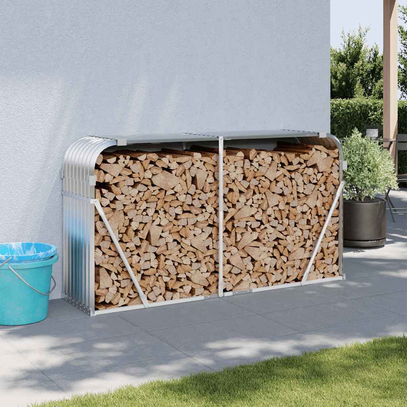 Load image into Gallery viewer, Vidaxl haardhoutopslag 180x45x100 cm gegalvaniseerd staal zilverkleur