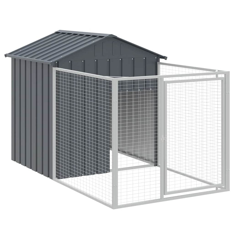 Load image into Gallery viewer, Vidaxl hondenhok met dak 117x201x123 cm gegalvaniseerd staal antraciet