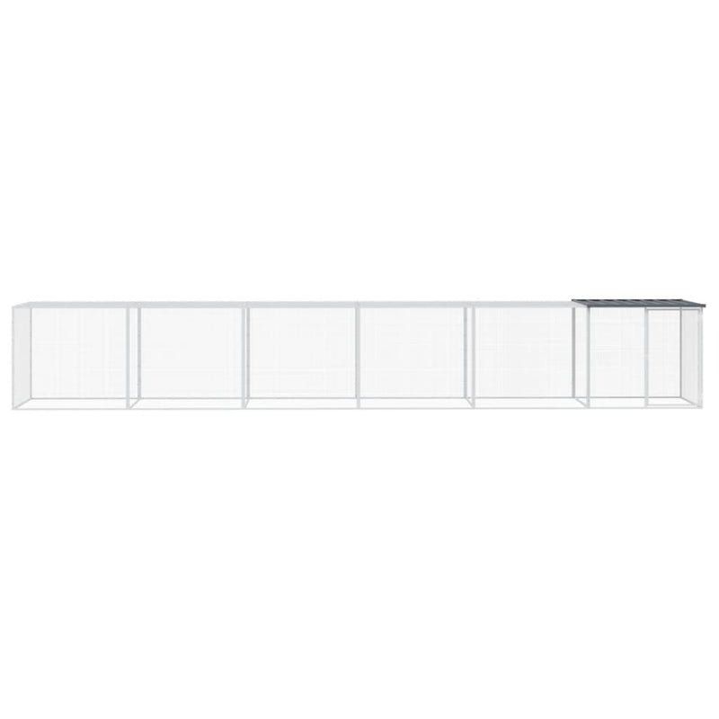 Load image into Gallery viewer, VidaXL Kippenhok met dak 603x98x90 cm gegalvaniseerd staal antraciet