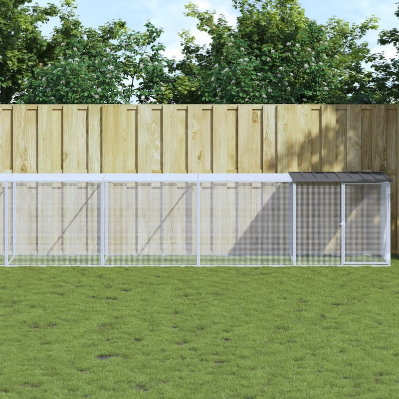 Load image into Gallery viewer, VidaXL Kippenhok met dak 1003x98x90 cm gegalvaniseerd staal antraciet
