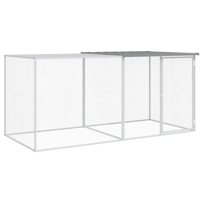 Load image into Gallery viewer, Vidaxl kippenhok met dak 203x98x90 cm gegalvaniseerd staal lichtgrijs