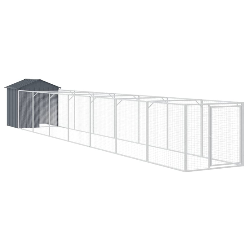 Load image into Gallery viewer, VidaXL Hondenhok met dak 117x813x123 cm gegalvaniseerd staal antraciet