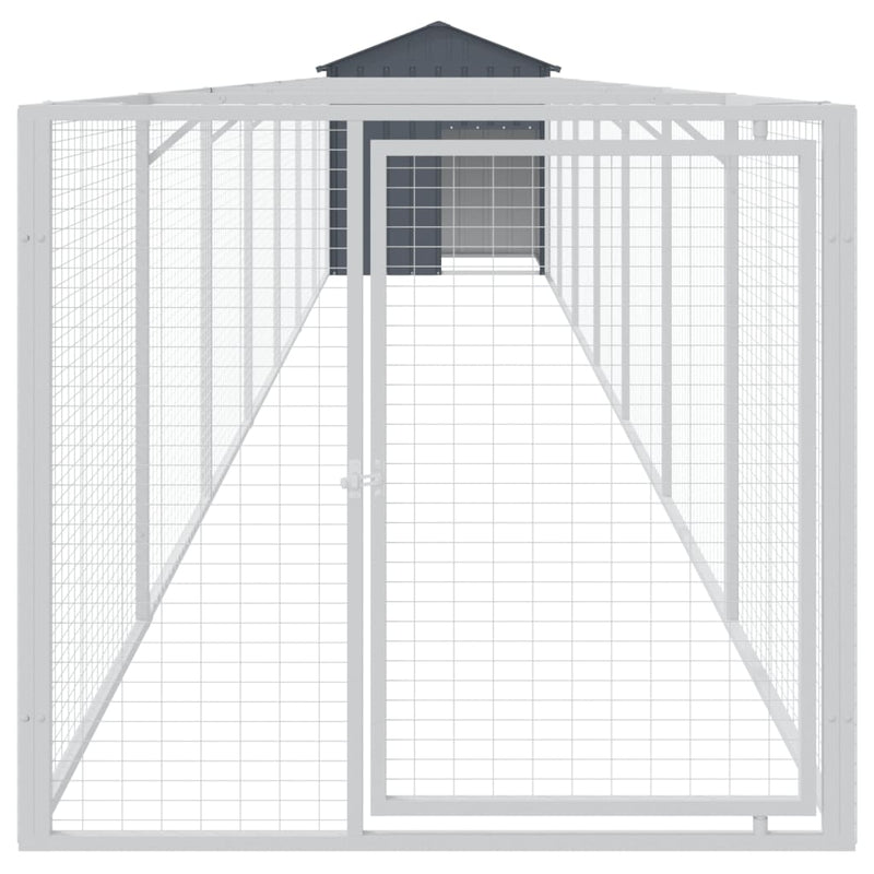 Load image into Gallery viewer, VidaXL Hondenhok met dak 117x813x123 cm gegalvaniseerd staal antraciet