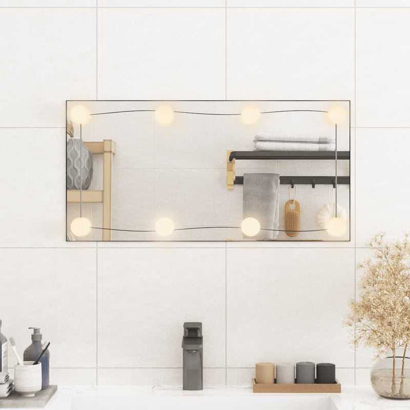 Load image into Gallery viewer, VidaXL Wandspiegel met LED's rechthoekig 30x60 cm glas