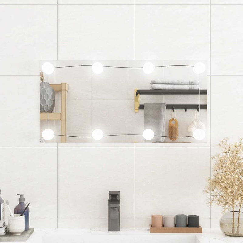 Load image into Gallery viewer, VidaXL Wandspiegel met LED's rechthoekig 30x60 cm glas