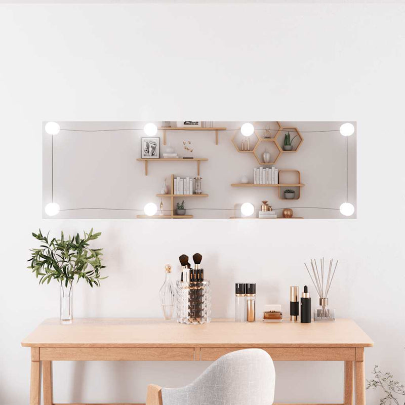 Load image into Gallery viewer, Vidaxl wandspiegel met led's rechthoekig 30x100 cm glas