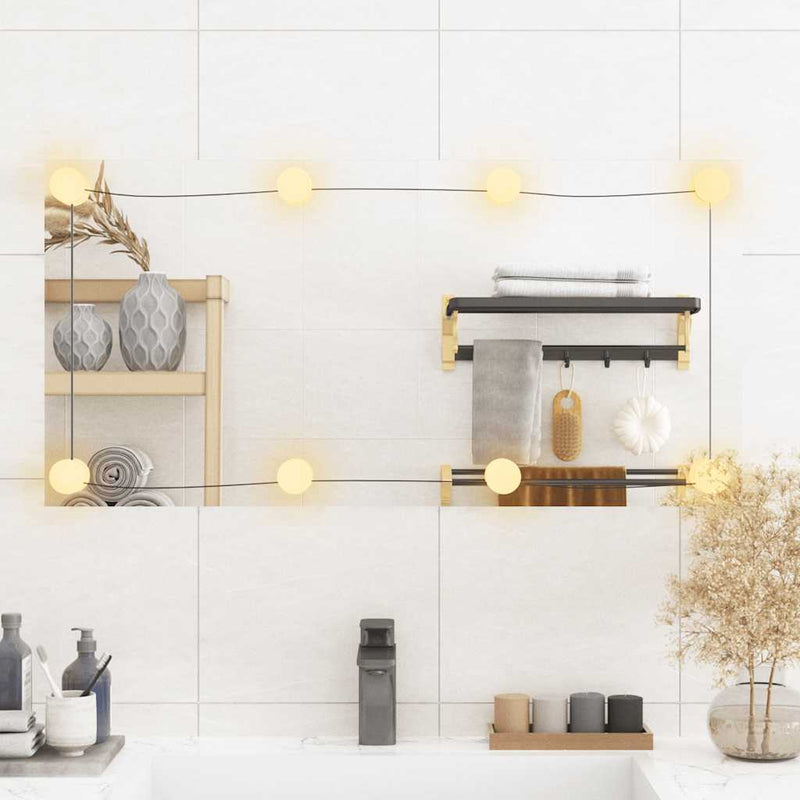 Load image into Gallery viewer, VidaXL Wandspiegel met LED's rechthoekig 40x80 cm glas