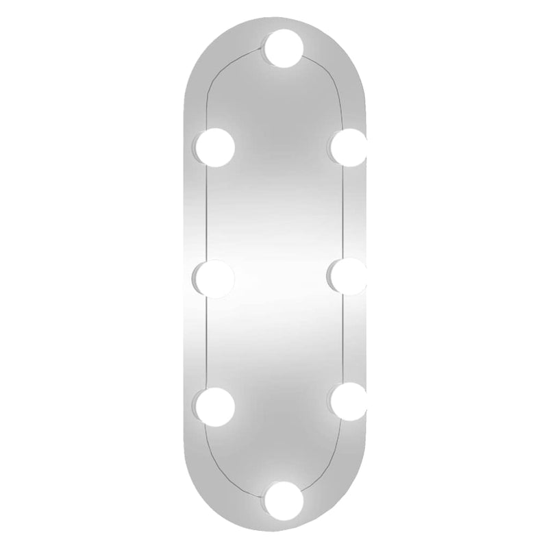 Load image into Gallery viewer, Vidaxl wandspiegel met led's ovaal 20x50 cm glas
