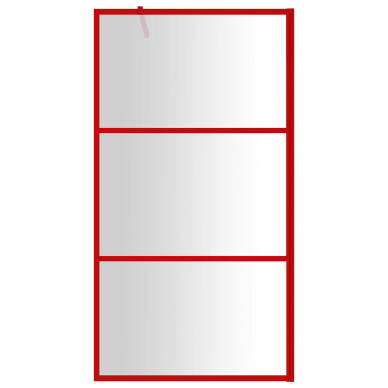 Load image into Gallery viewer, VidaXL Inloopdouchewand transparant 115x195 cm ESG-glas rood