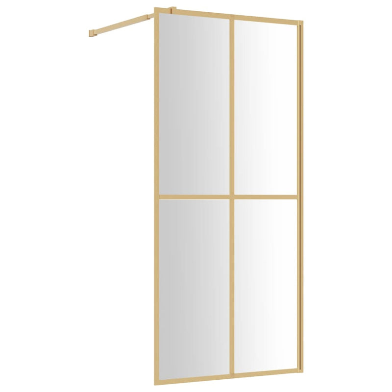 Load image into Gallery viewer, Vidaxl inloopdouchewand transparant 80x195 cm esg-glas goudkleurig