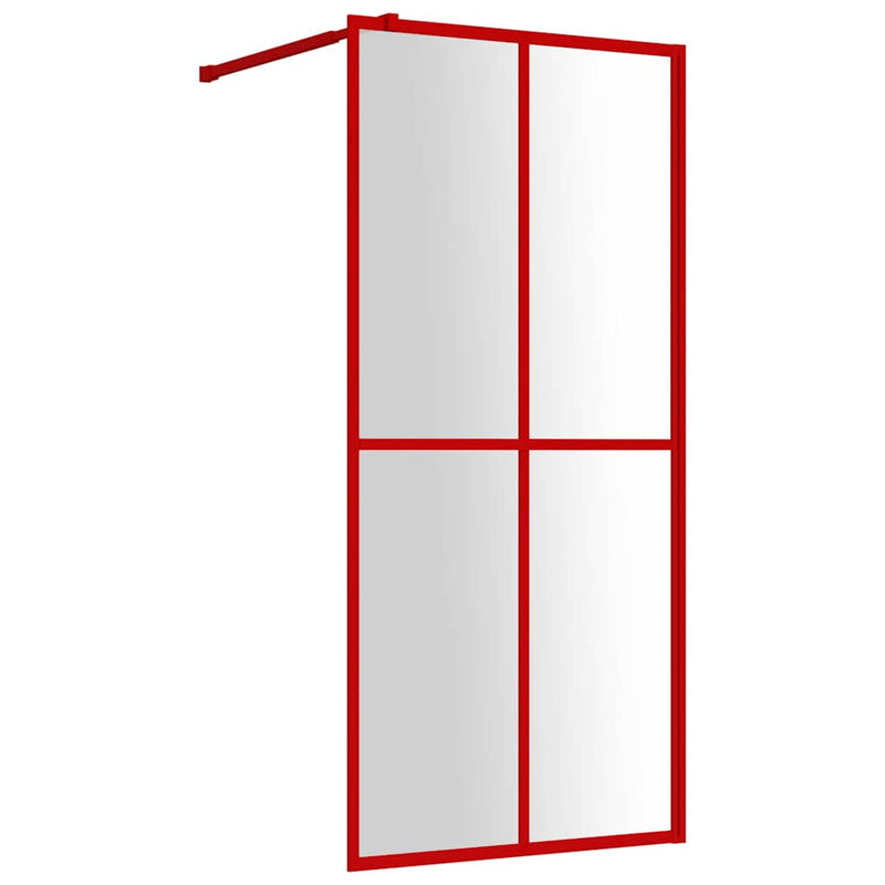 Load image into Gallery viewer, Vidaxl inloopdouchewand transparant 100x195 cm esg-glas rood