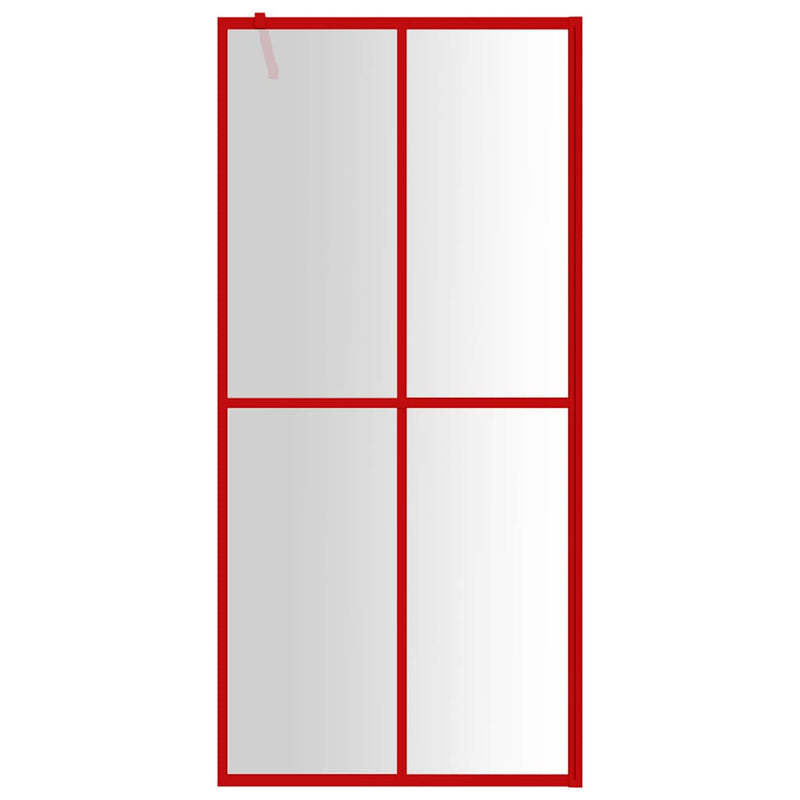 Load image into Gallery viewer, Vidaxl inloopdouchewand transparant 100x195 cm esg-glas rood