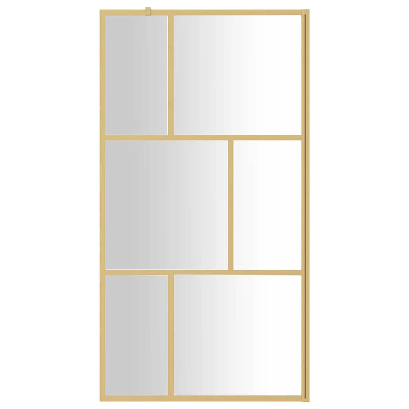 Load image into Gallery viewer, Vidaxl inloopdouchewand transparant 100x195 cm esg-glas goudkleurig