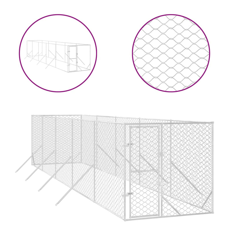 Load image into Gallery viewer, VidaXL Hondenkennel voor buiten 2x10x2 m gegalvaniseerd staal zilver
