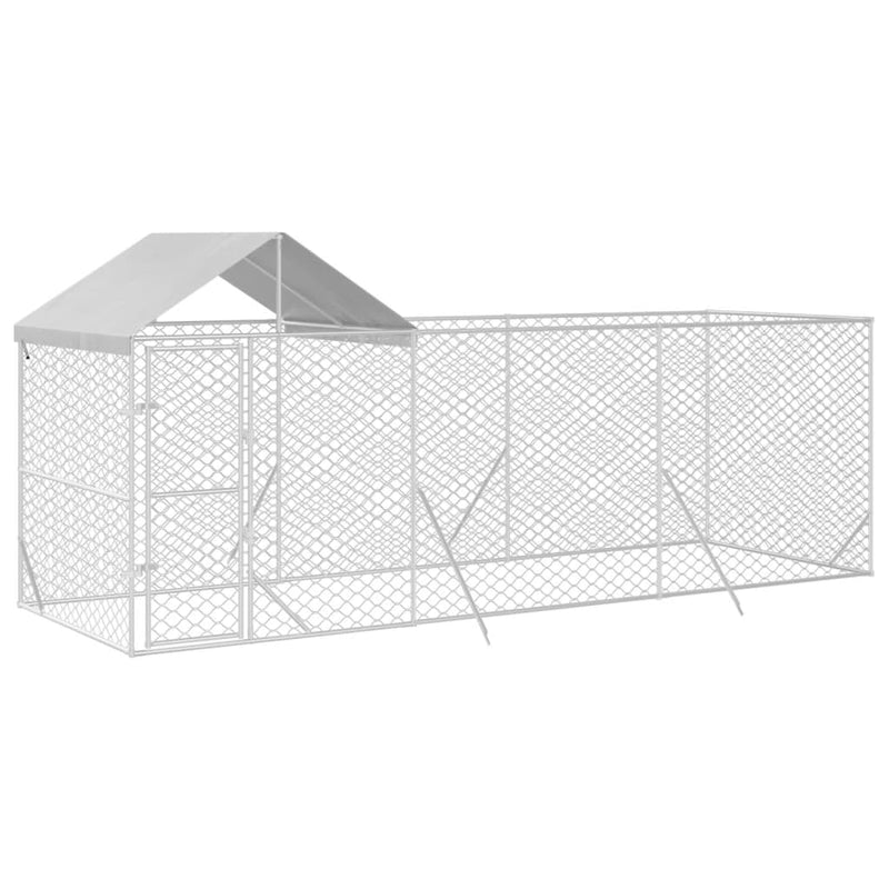 Load image into Gallery viewer, VidaXL Hondenkennel met dak 6x2x2,5 m gegalvaniseerd staal zilverkleur