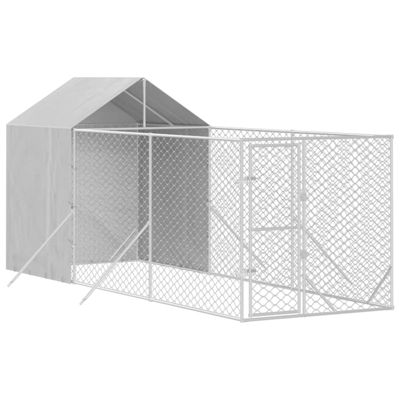 Load image into Gallery viewer, VidaXL Hondenkennel met dak 2x6x2,5 m gegalvaniseerd staal zilverkleur