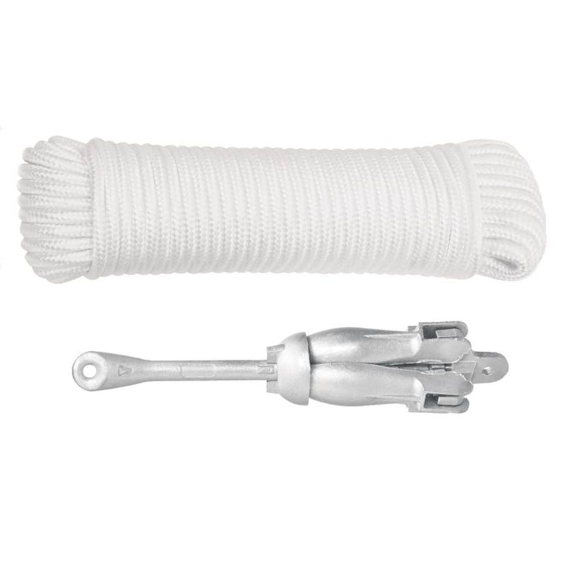 Load image into Gallery viewer, Vidaxl anker met touw inklapbaar 2,5 kg smeedijzer zilverkleurig