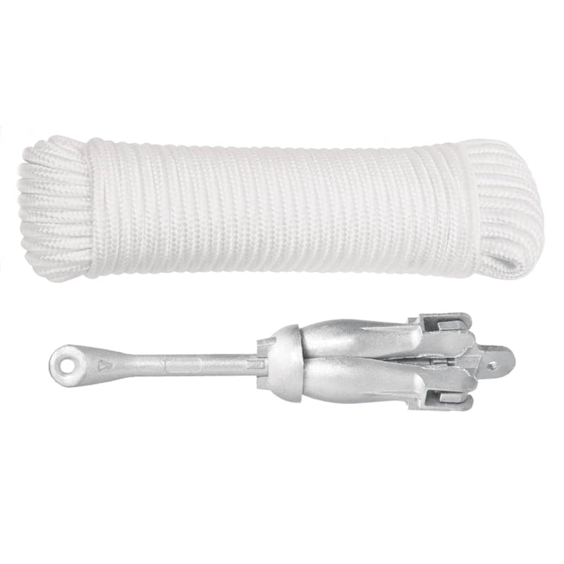 Load image into Gallery viewer, Vidaxl anker met touw inklapbaar 3,2 kg smeedijzer zilverkleurig