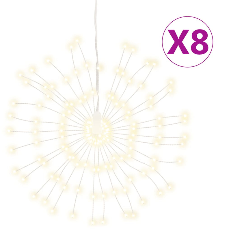 Load image into Gallery viewer, VidaXL Kerstverlichting vuurwerk 8 st 140 warmwitte LED's 17 cm