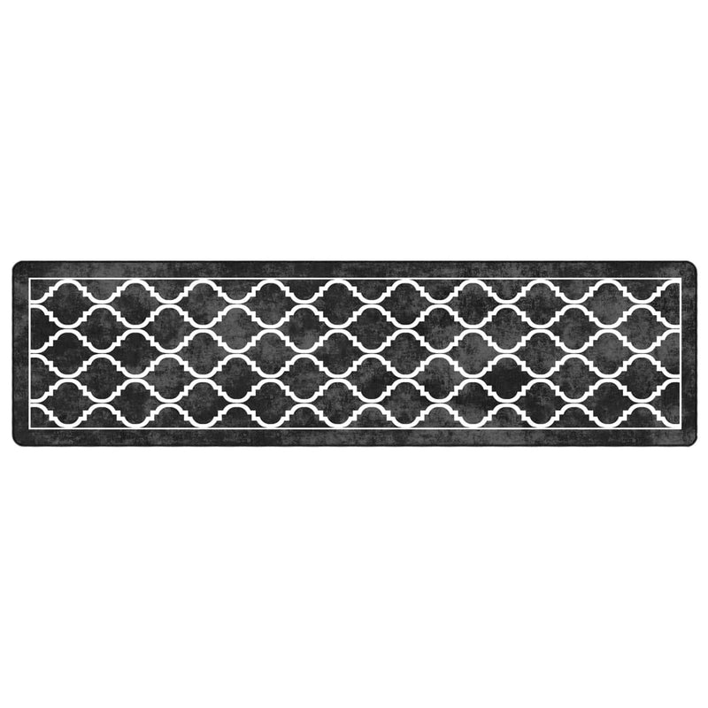 Load image into Gallery viewer, Vidaxl vloerkleed wasbaar anti-slip 80x300 cm zwart en wit
