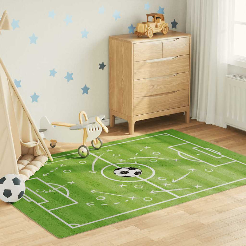 Load image into Gallery viewer, VidaXL Kindervloerkleed voetbalveld wasbaar antislip 160x230 cm groen