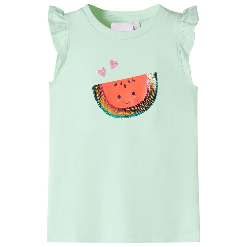 Load image into Gallery viewer, Vidaxl kindershirt met ruches aan de mouwen 92 zachtgroen
