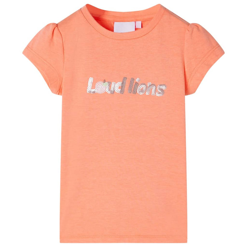 Load image into Gallery viewer, VidaXL Kindershirt met kapmouwen 104 neonoranje