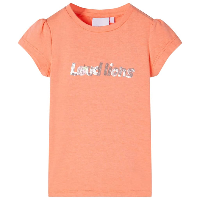 Load image into Gallery viewer, VidaXL Kindershirt met kapmouwen 128 neonoranje