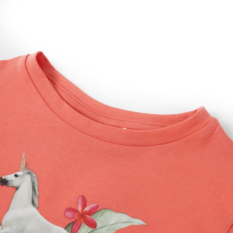 Load image into Gallery viewer, VidaXL Kindershirt met korte mouwen 92 koraalkleurig
