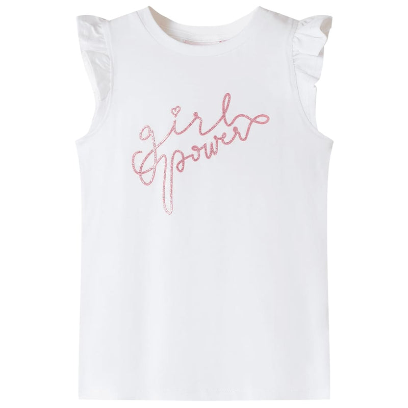 Load image into Gallery viewer, VidaXL Kindershirt met ruches aan de mouwen 104 ecru