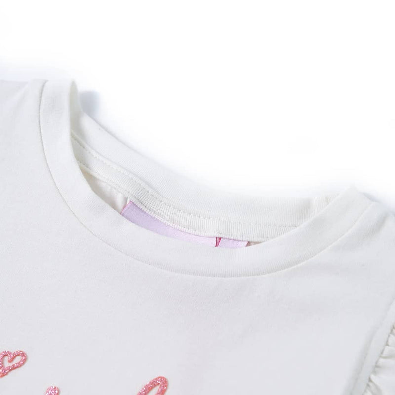 Load image into Gallery viewer, VidaXL Kindershirt met ruches aan de mouwen 116 ecru
