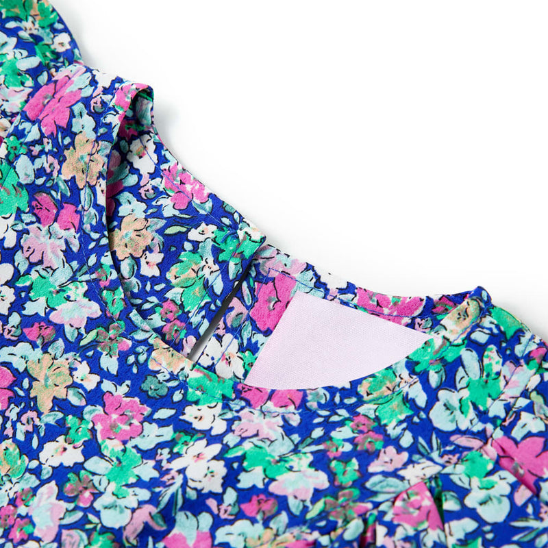 Load image into Gallery viewer, VidaXL Kinderjurk met ruche mouwen 140 kobaltblauw