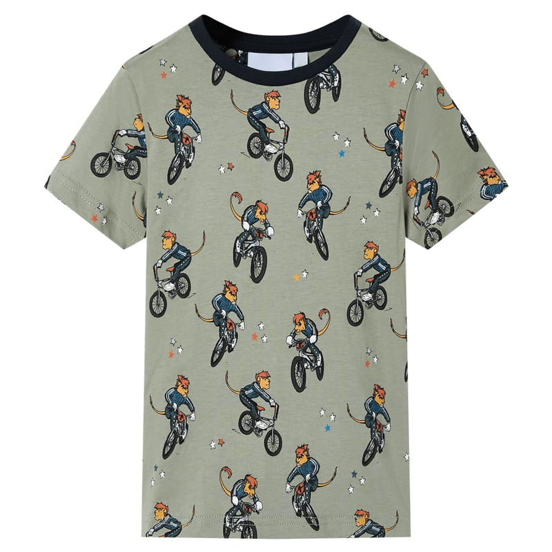 Load image into Gallery viewer, Vidaxl kinderpyjama met korte mouwen 104 lichtkaki