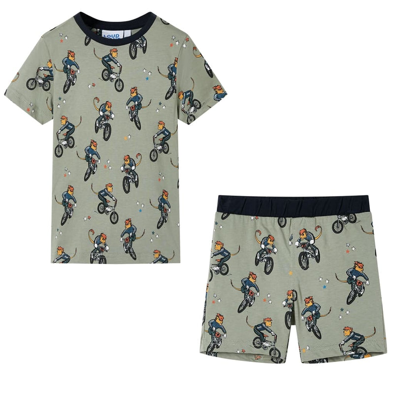 Load image into Gallery viewer, Vidaxl kinderpyjama met korte mouwen 116 lichtkaki