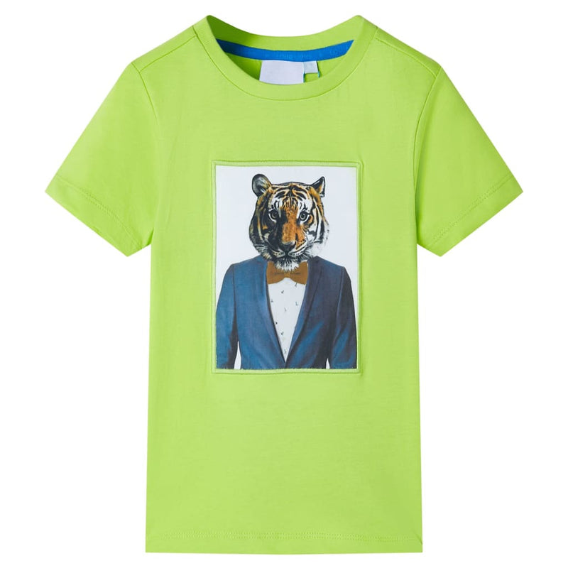 Load image into Gallery viewer, VidaXL Kindershirt met korte mouwen 140 limoengroen