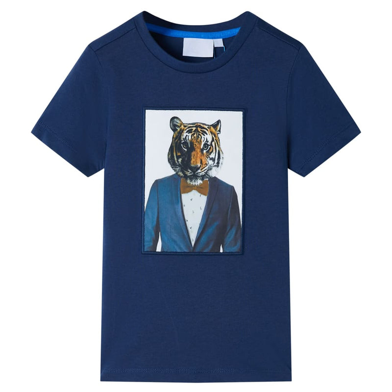 Load image into Gallery viewer, VidaXL Kindershirt met korte mouwen 116 donkerblauw