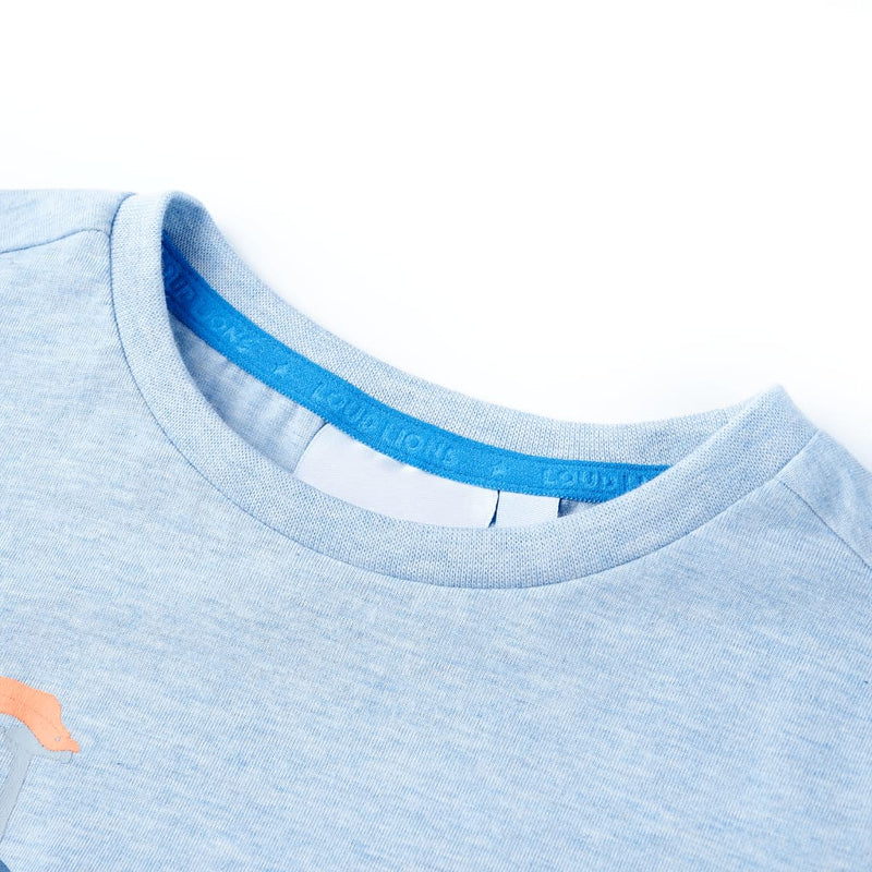 Load image into Gallery viewer, VidaXL Kindershirt 92 gemêleerd zachtblauw