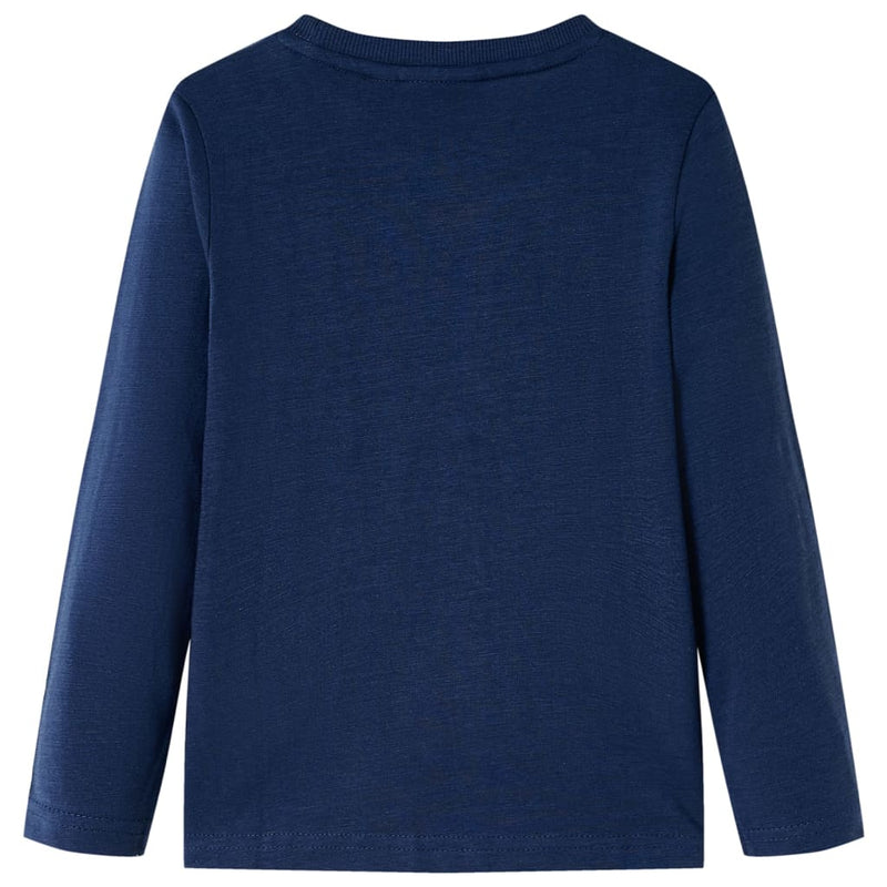 Load image into Gallery viewer, VidaXL Kindershirt met lange mouwen 128 gemêleerd marineblauw
