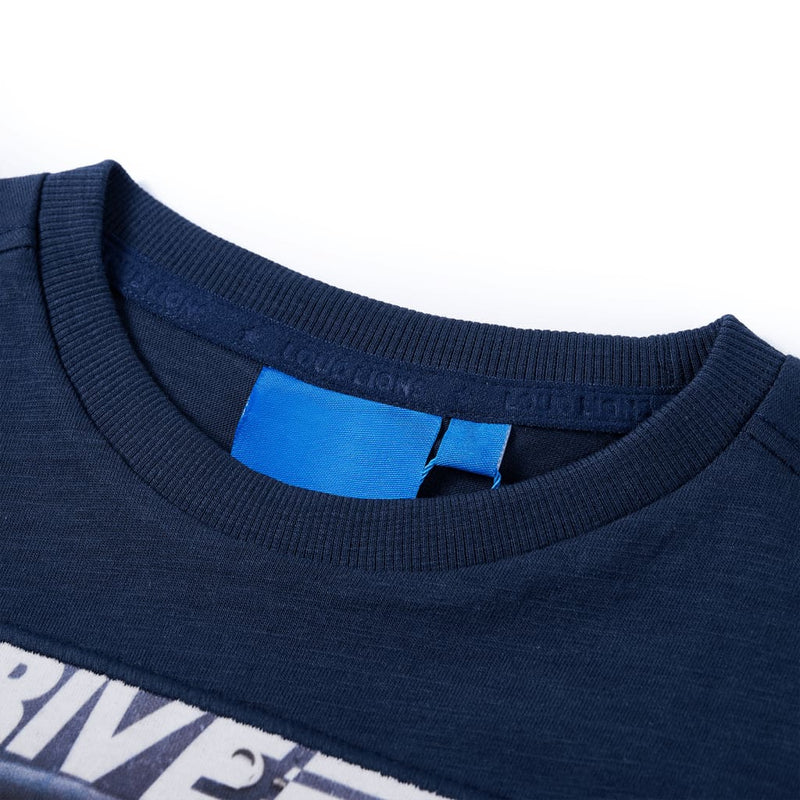 Load image into Gallery viewer, VidaXL Kindershirt met lange mouwen 140 gemêleerd marineblauw