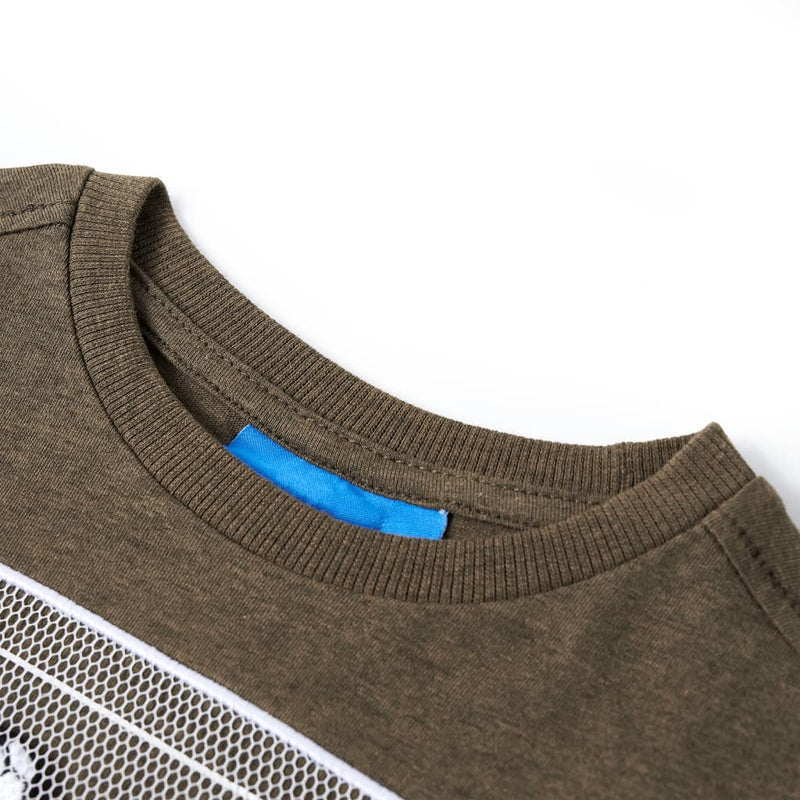 Load image into Gallery viewer, Vidaxl kindershirt met lange mouwen 128 gemêleerd kakikleur
