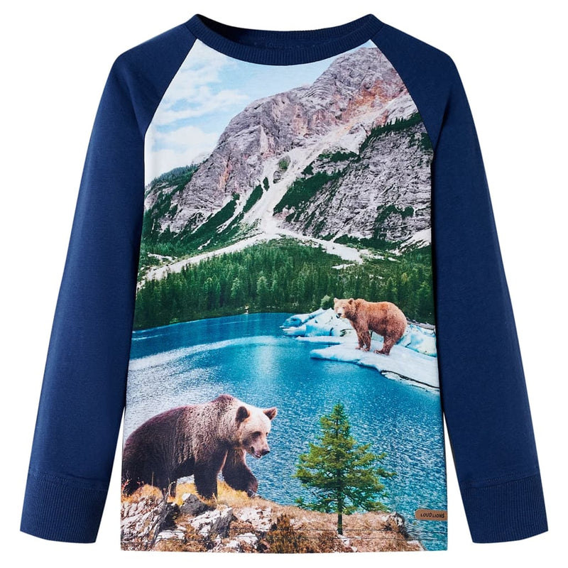 Load image into Gallery viewer, VidaXL Kindershirt met lange mouwen 104 marineblauw