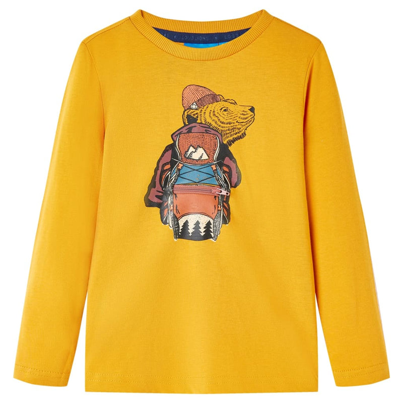Load image into Gallery viewer, VidaXL Kindershirt met lange mouwen 92 okerkleurig