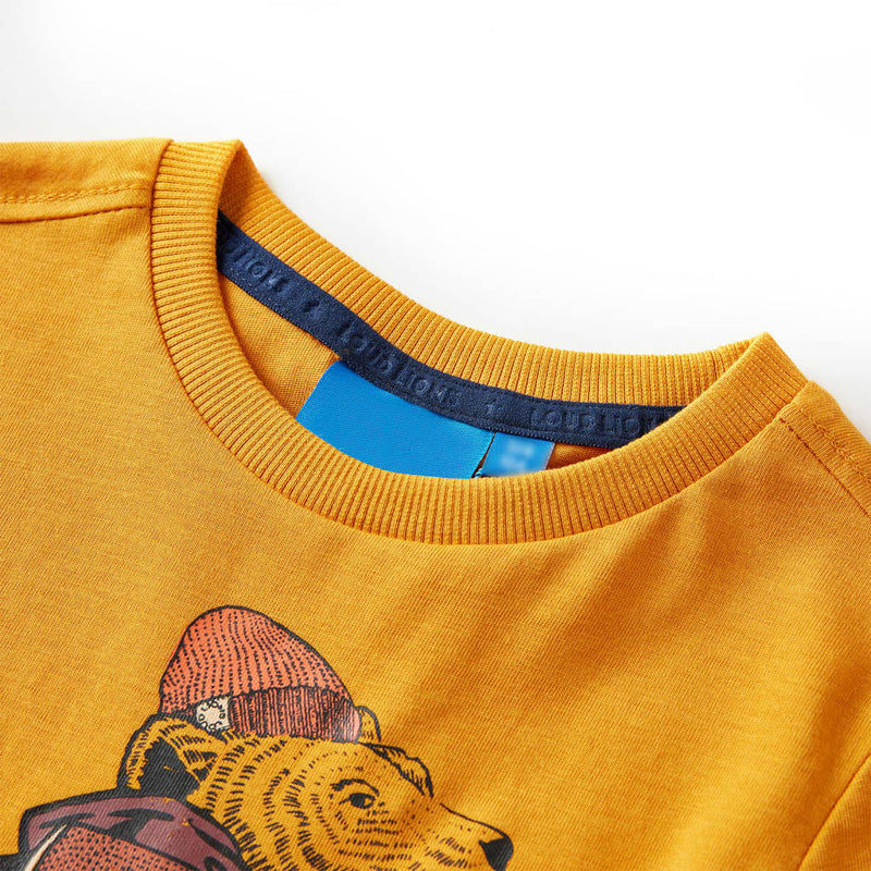 Load image into Gallery viewer, Vidaxl kindershirt met lange mouwen 128 okerkleurig