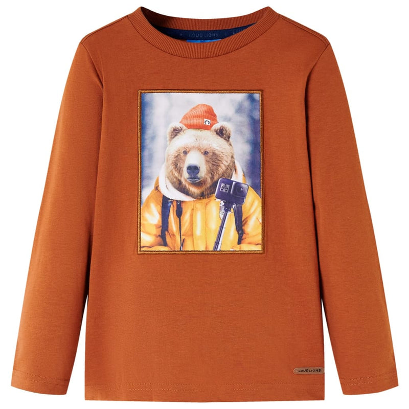 Load image into Gallery viewer, VidaXL Kindershirt met lange mouwen 104 oranjebruin