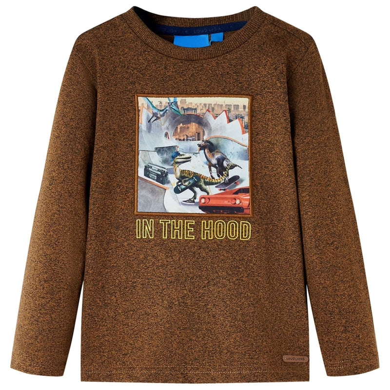 Load image into Gallery viewer, VidaXL Kindershirt met lange mouwen 128 gemêleerd cognackleur