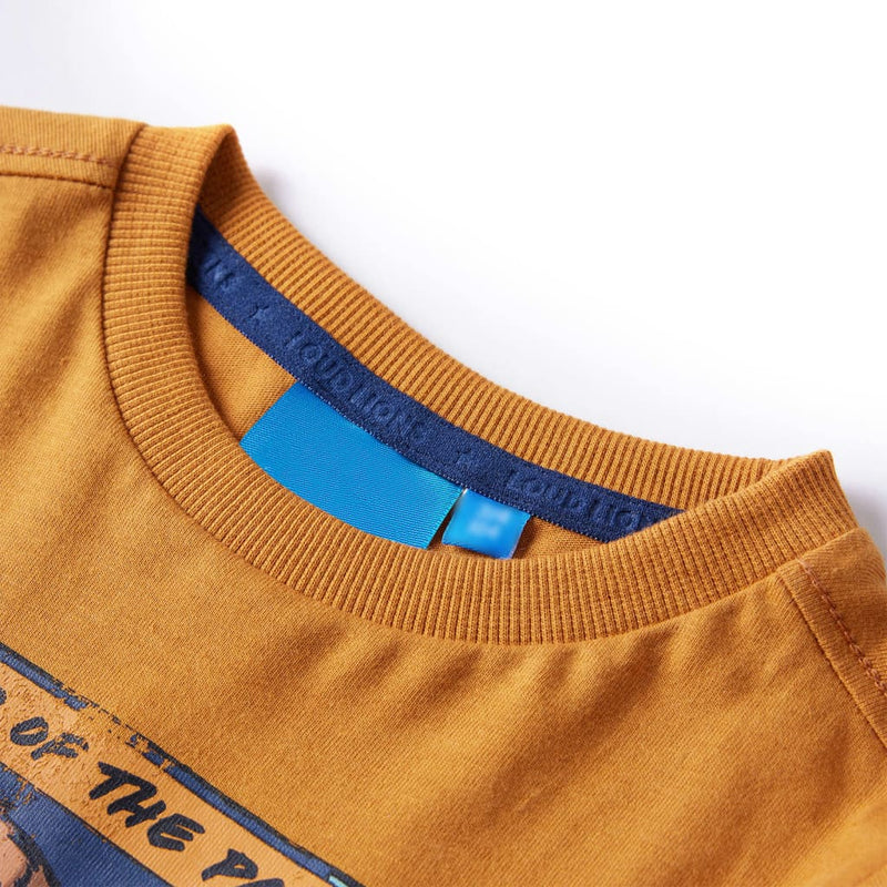 Load image into Gallery viewer, VidaXL Kindershirt met lange mouwen 140 donker donkerokerkleurig