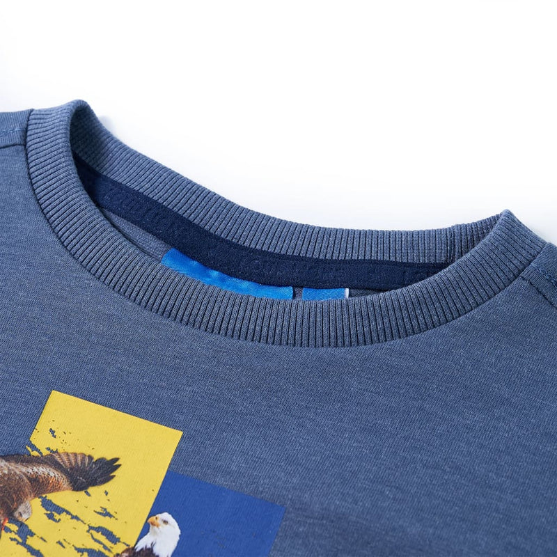 Load image into Gallery viewer, VidaXL Kindershirt met lange mouwen 116 gemêleerd blauw