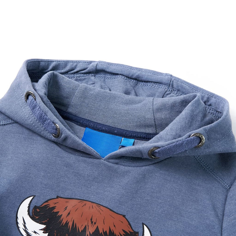 Load image into Gallery viewer, Vidaxl kindertrui met capuchon 116 gemêleerd blauw